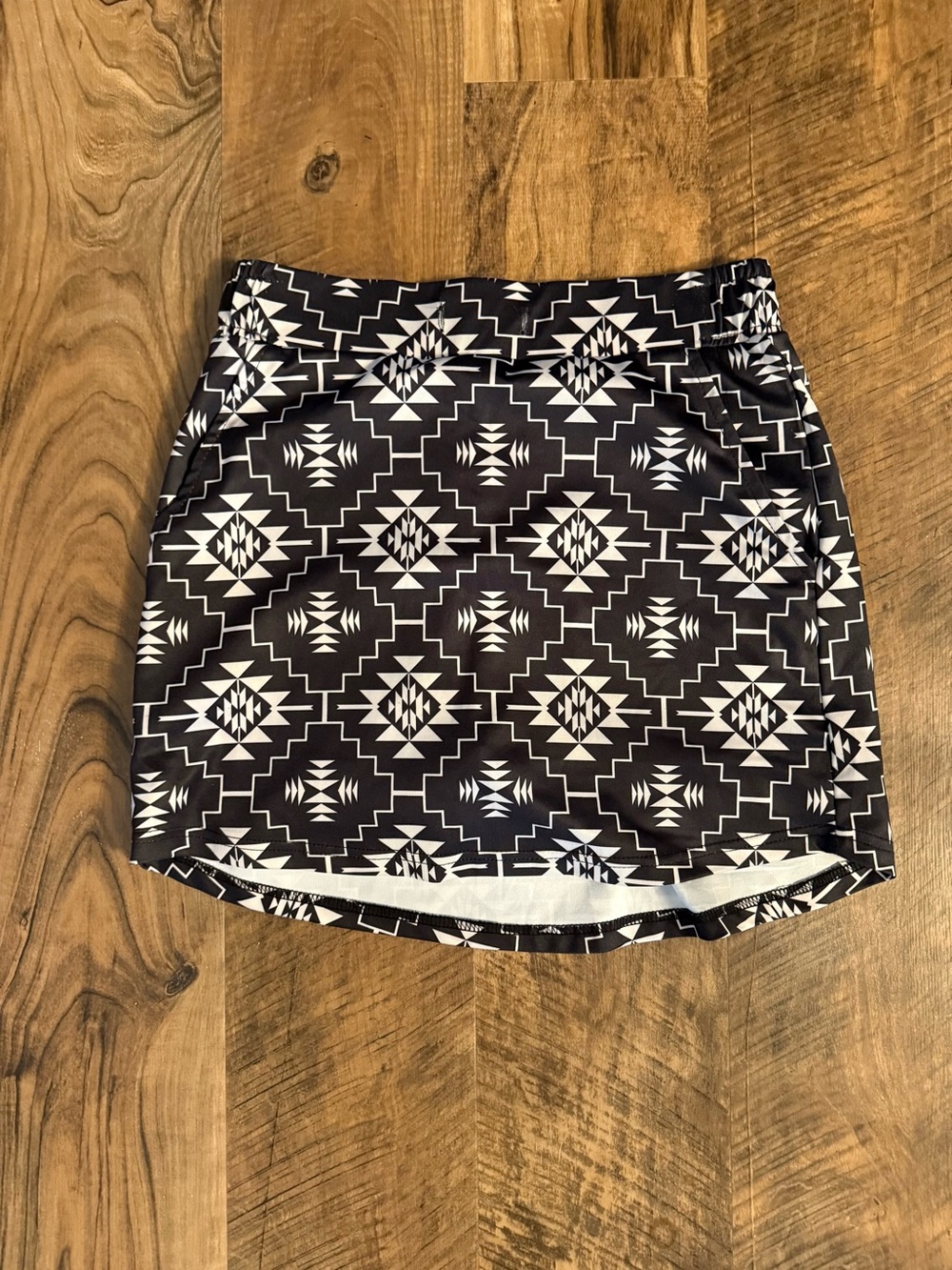 Black & White Aztec Print Mini Skirt